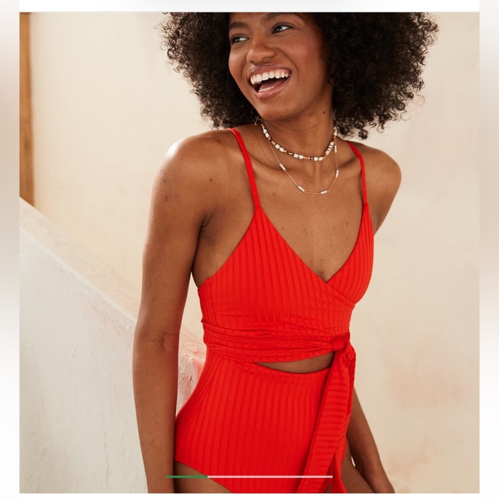 NWT Aerie Wide Rib Wrap Piece Swimsuit